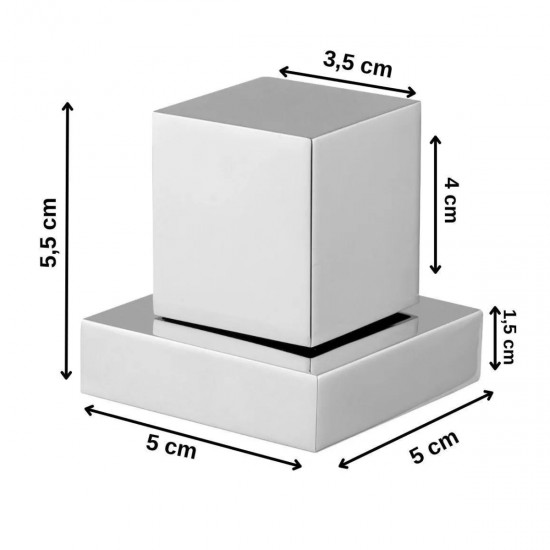 Kit Chuveiro Quadrado 20x20cm Cromado Inox + 2 Acabamento