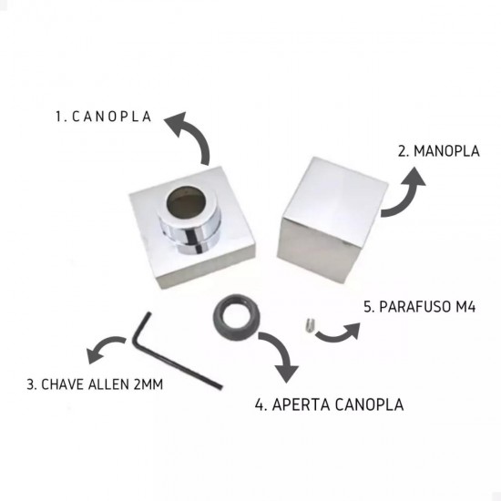 Kit Ducha Higienica Cromada 4 Acabamento Registro + Descarga